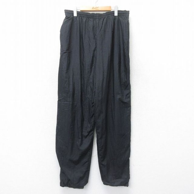 【20%OFF】W37★古着 ナイロン パンツ メンズ 00年代 00s 黒 ブラック 25jul07 中古 ボトムス ロング