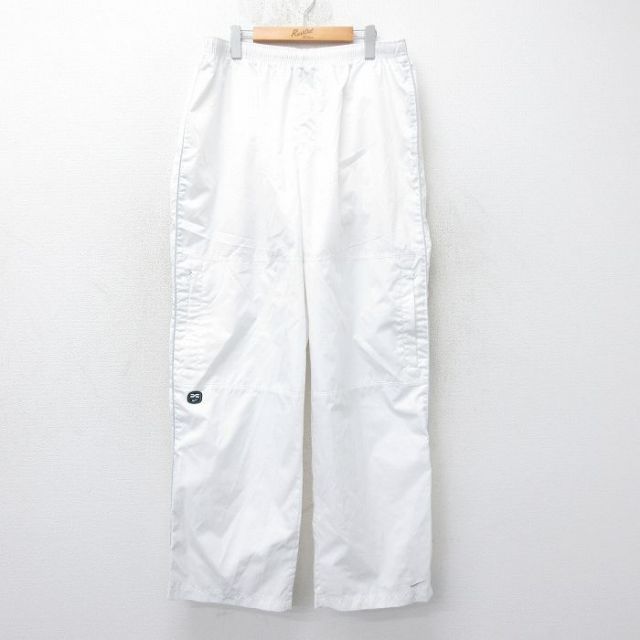 W46★古着 ナイキ NIKE イージー パンツ メンズ ワンポイントロゴ 白 ホワイト 25jul07 中古 ボトムス ロング