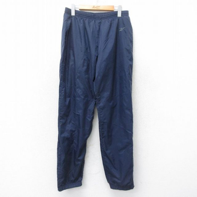 【50%OFF】リーボック ナイロンパンツ ワンポイント ネイビー W34 | 古着