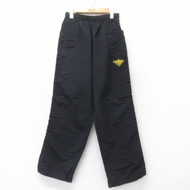 古着通販 W29☆古着 ナイロン パンツ メンズ 90年代 90s PREMIER USA製 黒