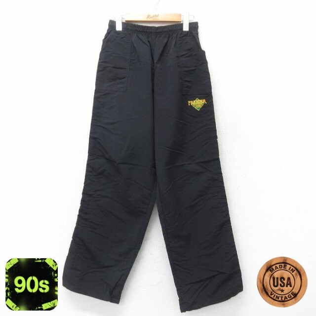 PREMIER 90s ナイロンパンツ ブラック W29 | 古着