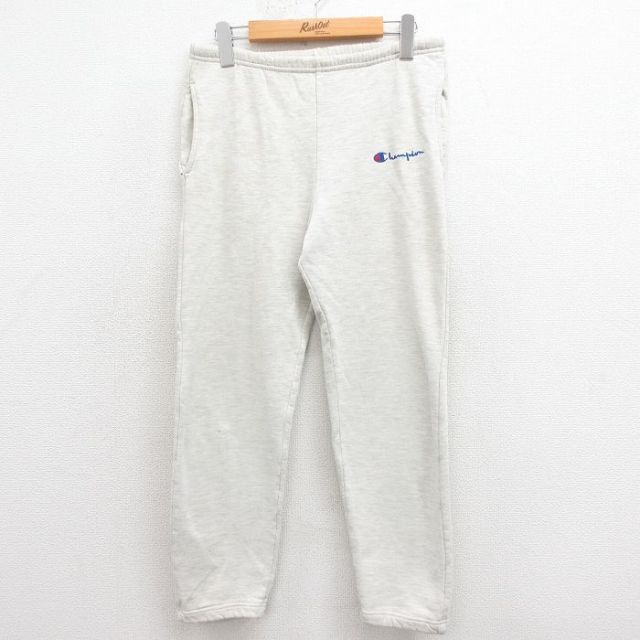 W31★古着 チャンピオン Champion スウェット パンツ メンズ 90年代 90s ワンポイントロゴ USA製 グレー 霜降り 25aug06 中古 ボトムス ロング