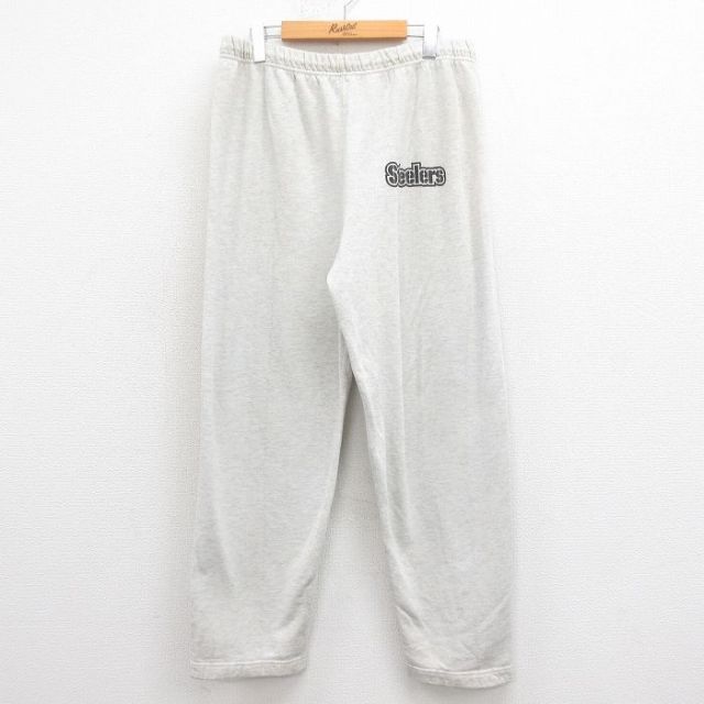 W35★古着 チャンピオン Champion スウェット パンツ メンズ 90年代 90s NFL ピッツバーグスティーラーズ USA製 グレー 霜降り アメフト スーパーボウル 25aug06 中古 ボトムス ロング