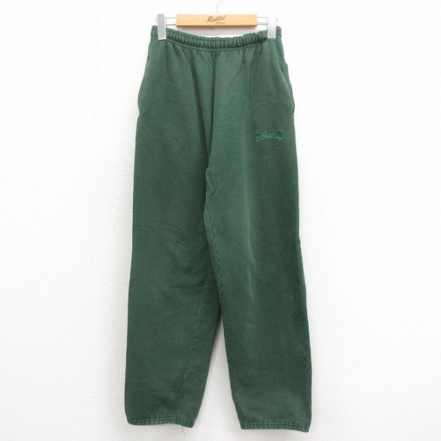 W31★古着 リーバイス Levis スウェット パンツ メンズ 90年代 90s ワンポイントロゴ USA製 緑 グリーン 25aug06 中古 ボトムス ロング