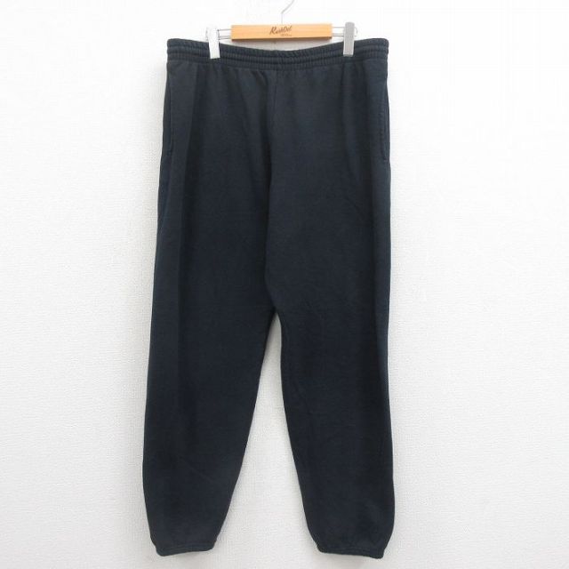 W36★古着 フルーツオブザルーム スウェット パンツ 無地 黒 ブラック 25aug06 中古 メンズ ボトムス ロング