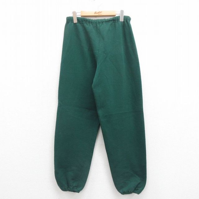 W34★古着 ラッセル スウェット パンツ メンズ 90年代 90s 無地 USA製 緑 グリーン 25aug06 中古 ボトムス ロング
