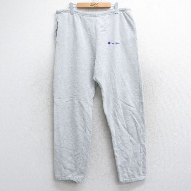W37★古着 チャンピオン champion スウェット パンツ メンズ 90年代 90s ワンポイントロゴ USA製 グレー 霜降り 25aug13 中古 ボトムス ロング