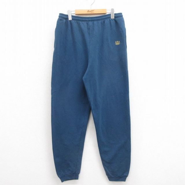 【20%OFF】W36★古着 ヘインズ Hanes スウェット パンツ メンズ 90年代 90s USAオリンピック 紺 ネイビー 25aug26 中古 ボトムス ロング
