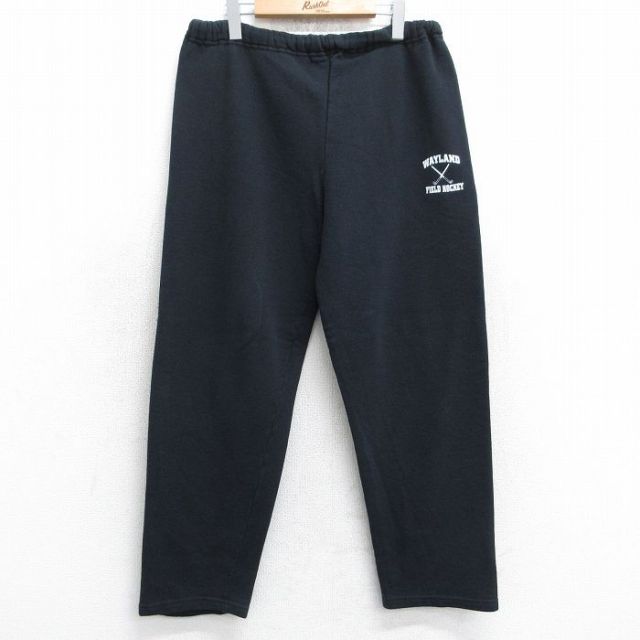W35★古着 ラッセル スウェット パンツ メンズ ウェイランド フィールドホッケー 黒 ブラック 25sep03 中古 ボトムス ロング