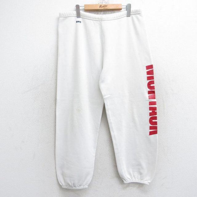 W36★古着 スウェット パンツ メンズ 90年代 90s モントーク USA製 白 ホワイト 25sep03 中古 ボトムス ロング