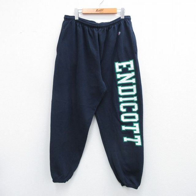 W33★古着 チャンピオン champion スウェット パンツ メンズ 00年代 00s エンディコット 紺 ネイビー 25sep04 中古 ボトムス ロング