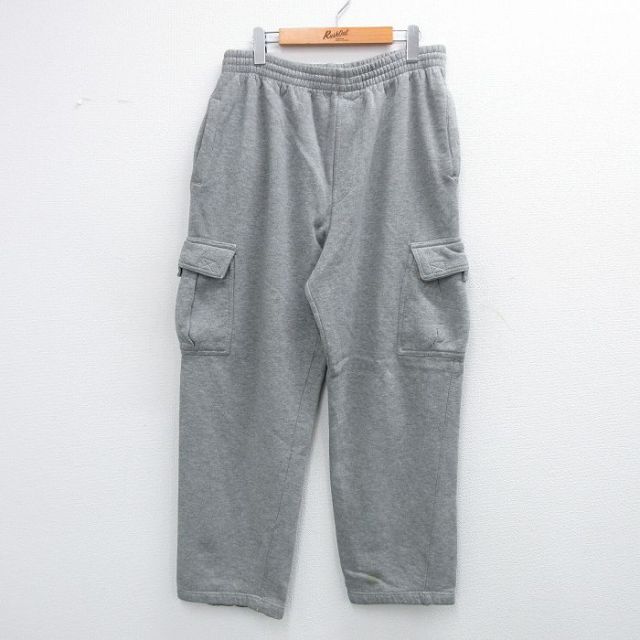W32★古着 カーゴ スウェット パンツ メンズ グレー 25sep04 中古 ボトムス ロング