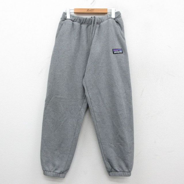 W32★古着 パタゴニア patagonia スウェット パンツ メンズ ワンポイントロゴ グレー 霜降り 25sep22 中古 ボトムス ロング