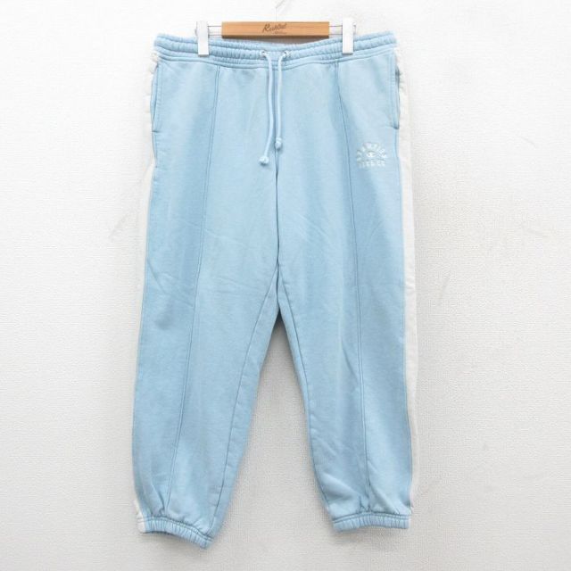 W36★古着 チャンピオン Champion リバースウィーブ スウェット パンツ メンズ ワンポイントロゴ 薄紺 ネイビー 25sep25 中古 ボトムス ロング