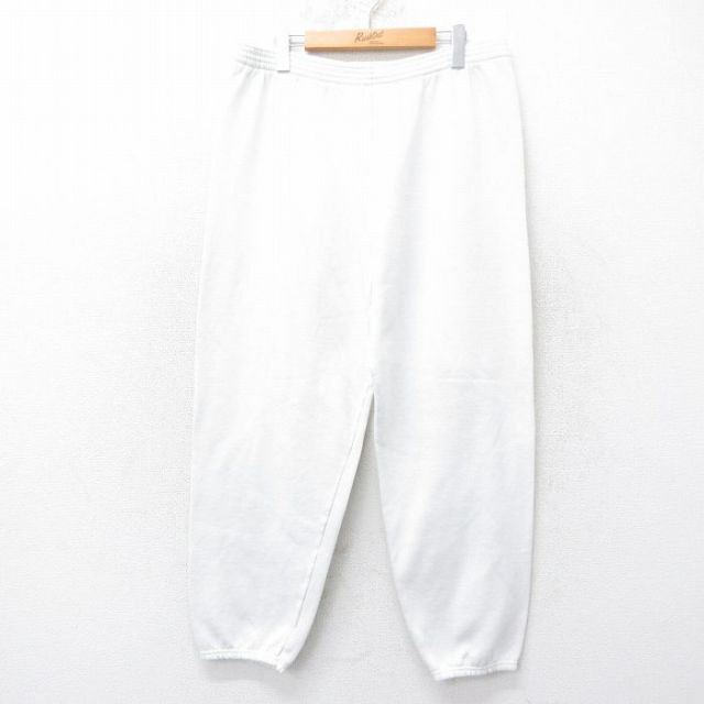 W36★古着 TULTEX スウェット パンツ メンズ 80年代 80s 無地 USA製 白 ホワイト 25oct17 中古 ボトムス ロング