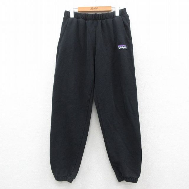 W31★古着 パタゴニア patagonia スウェット パンツ メンズ ワンポイントロゴ 黒 ブラック 25oct18 中古 ボトムス ロング