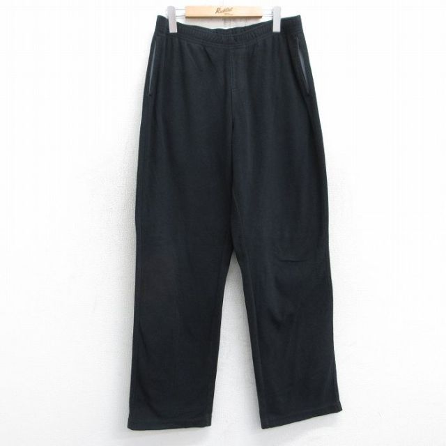 W36★古着 コロンビア COLUMBIA フリース パンツ メンズ 00年代 00s ワンポイントロゴ 黒 ブラック 25oct21 中古 ボトムス ロング