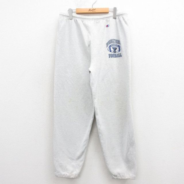 W36★古着 チャンピオン champion スウェット パンツ メンズ 90年代 90s フットボール USA製 グレー 霜降り 25oct23 中古 ボトムス ロング