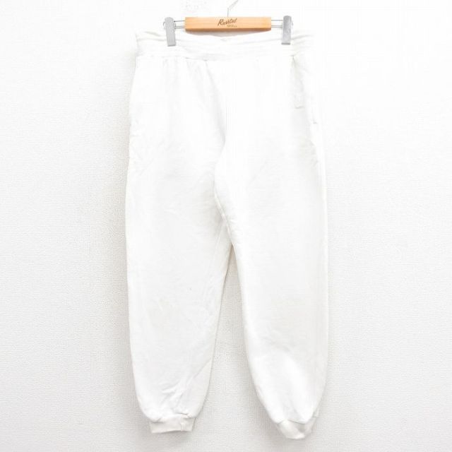 W35★古着 ナイキ NIKE スウェット パンツ メンズ 90年代 90s ワンポイントロゴ 白 ホワイト 25oct23 中古 ボトムス ロング