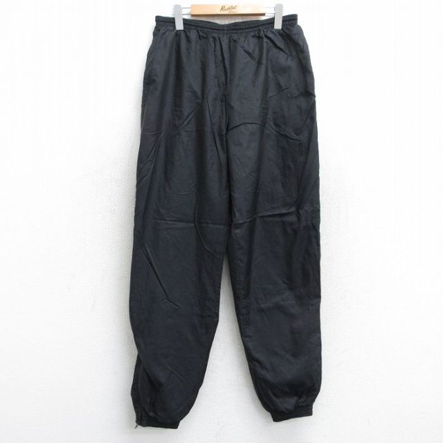 W34★古着 ナイキ NIKE ナイロン パンツ メンズ 00年代 00s ワンポイントロゴ 黒 ブラック 25oct28 中古 ボトムス ロング