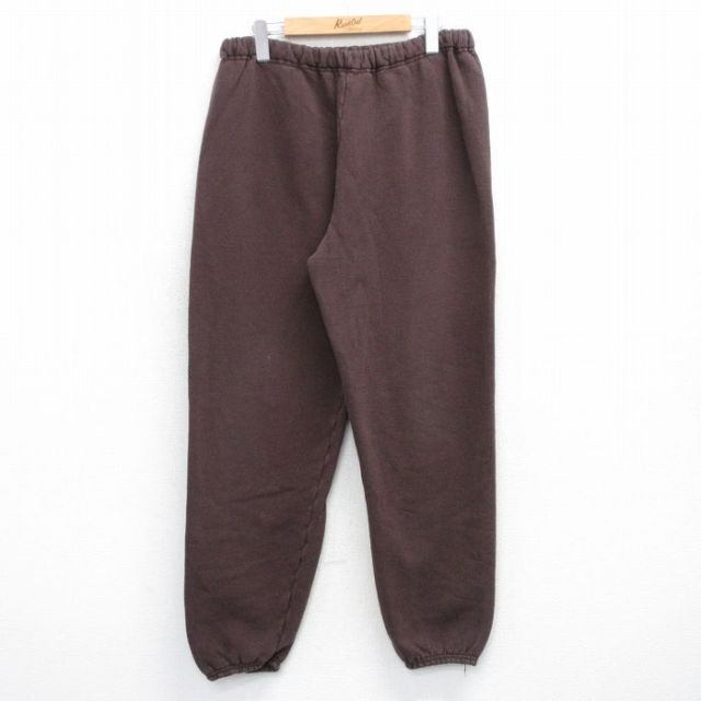 W36★古着 ディスカス スウェット パンツ メンズ 90年代 90s 無地 USA製 茶 ブラウン 25oct29 中古 ボトムス ロング