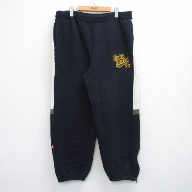 W39★古着 エコー ECKO スウェット パンツ メンズ ワンポイントロゴ 紺 ネイビー 25oct29 中古 ボトムス ロング