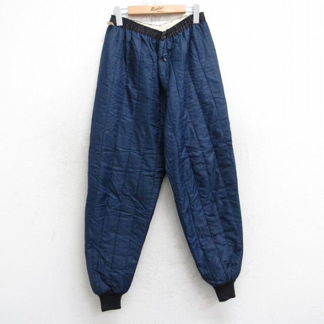 古着通販 W27☆古着 キルティング パンツ メンズ 80年代 80s 紺