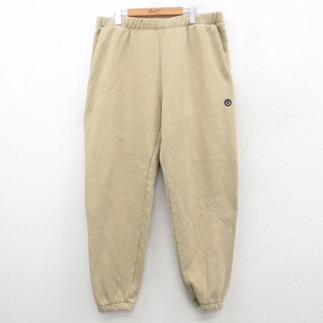 W37★古着 パタゴニア patagonia スウェット パンツ メンズ ワンポイントロゴ ベージュ 25nov21