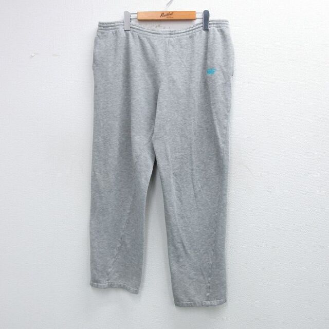 W33★古着 ナイキ NIKE スウェット パンツ メンズ 90年代 90s ワンポイントロゴ グレー 霜降り 25nov27