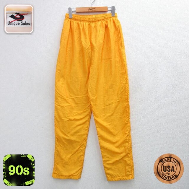 ナイロン 90s パンツ 無地 イエロー W29 | 古着