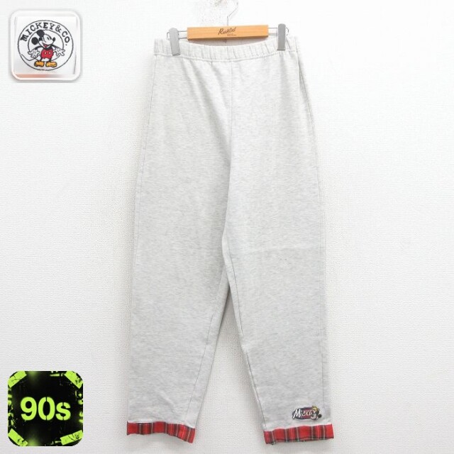 90s スウェットパンツ ミッキー グレー W32 | 古着