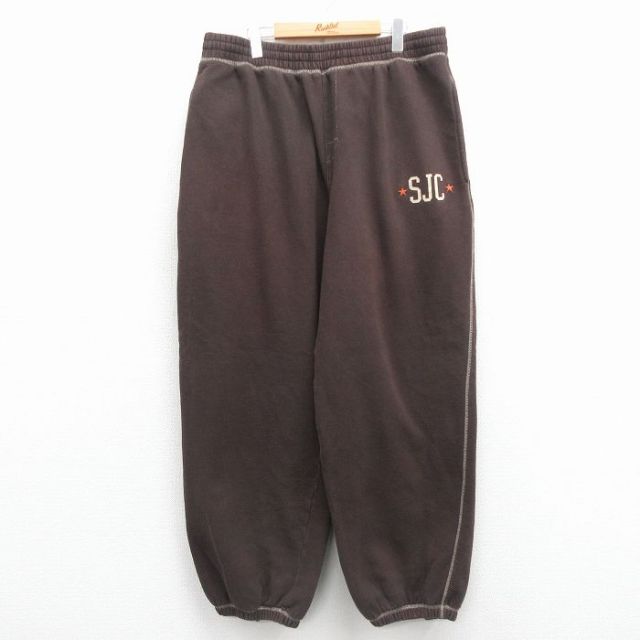 W37★古着 ショーンジョン スウェット パンツ メンズ SIC こげ茶 25dec06