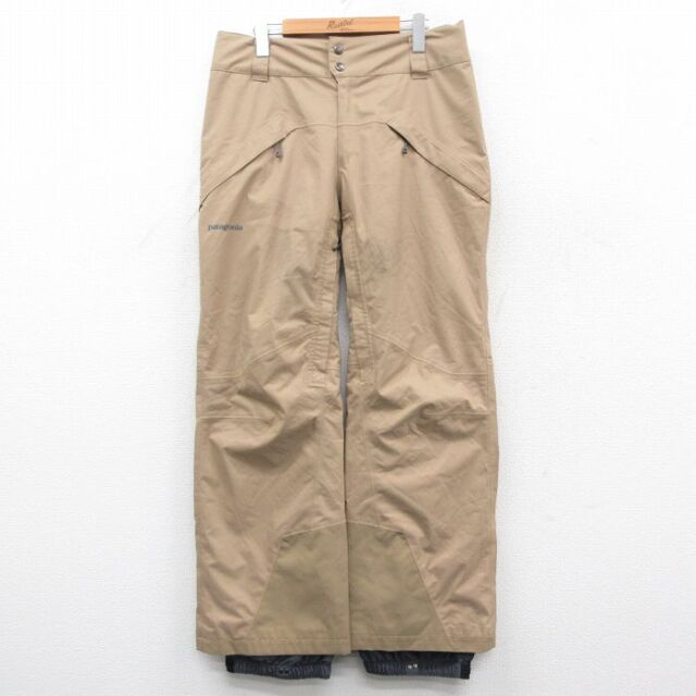 W35★古着 パタゴニア patagonia スキー パンツ メンズ ワンポイントロゴ ベージュ他 26jan06