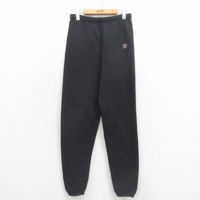 W32★古着 JCペニー スウェット パンツ メンズ 90年代 90s USAオリンピック USA製 黒 26jan24