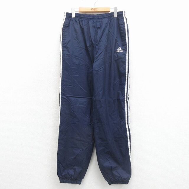 【20%OFF】アディダス 90s ナイロンパンツ ワンポイントロゴ ネイビー W32 | 古着