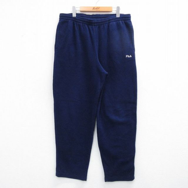 【20%OFF】フィラ 90s フリースパンツ ワンポイントロゴ ネイビー W34 | 古着