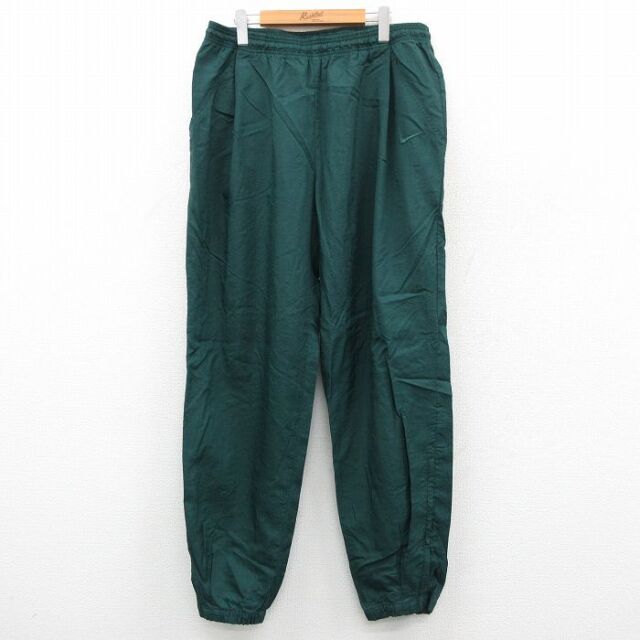 【20%OFF】ナイキ 00s ナイロンパンツ ワンポイントロゴ グリーン W34 | 古着