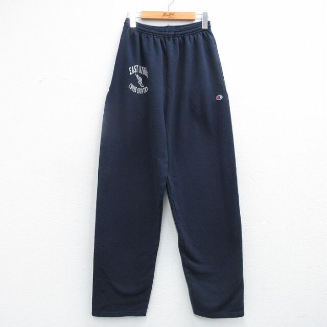 W33★古着 チャンピオン champion スウェット パンツ メンズ 00年代 00s クロスカントリー 紺 26feb24