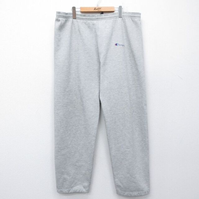 W43★古着 チャンピオン champion スウェット パンツ メンズ 90年代 90s ワンポイントロゴ 大きいサイズ USA製 グレー 霜降り【spe】 26feb26