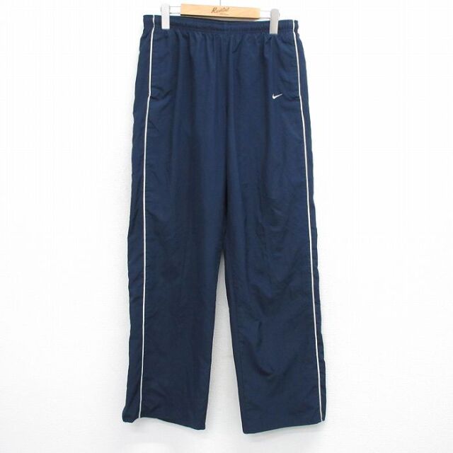 W34★古着 ナイキ NIKE パンツ メンズ 00年代 00s ワンポイントロゴ 紺他 26mar10