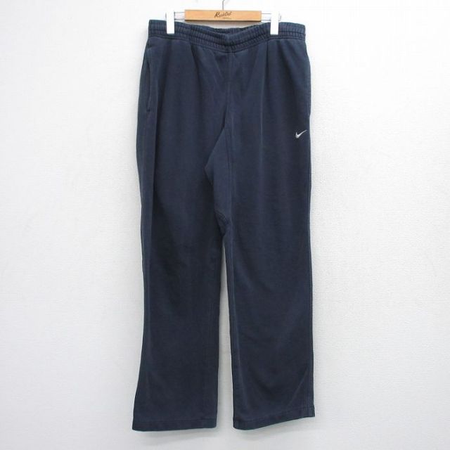 W35★古着 ナイキ NIKE スウェット パンツ メンズ ワンポイントロゴ 黒 26mar12