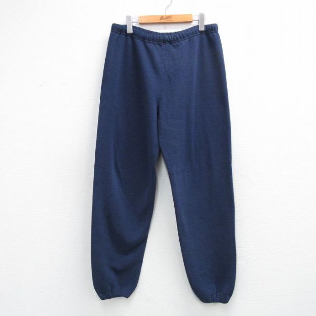 W35★古着 ラッセル スウェット パンツ メンズ 90年代 90s 無地 USA製 濃紺 26mar19