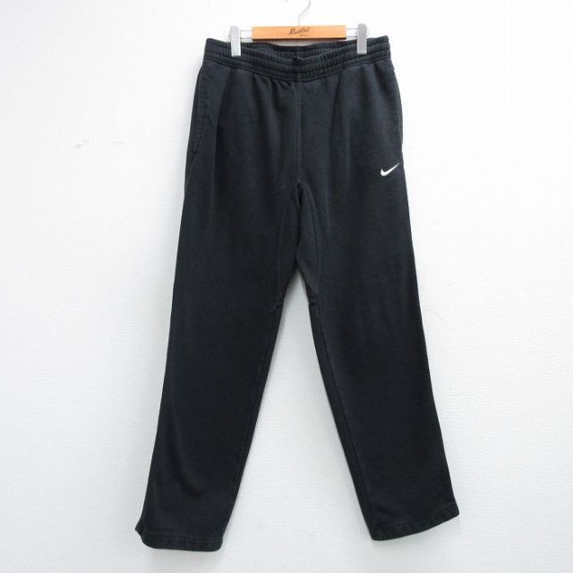 W32★古着 ナイキ NIKE スウェット パンツ メンズ ワンポイントロゴ 黒 26mar19