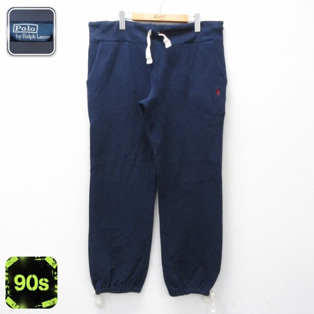 ラルフローレン 90s スウェットパンツ ワンポイントロゴ ネイビー 実寸W41 | 古着
