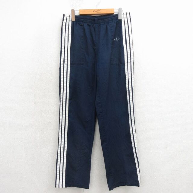 アディダス 80s パンツ ワンポイントロゴ ネイビー 実寸W31 | 古着