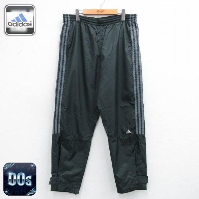 【20%OFF】アディダス 00s ナイロンパンツ ワンポイントロゴ グレー 実寸W36 | 古着