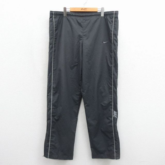 ナイキ 00s パンツ ワンポイントロゴ グレー 実寸W32 | 古着