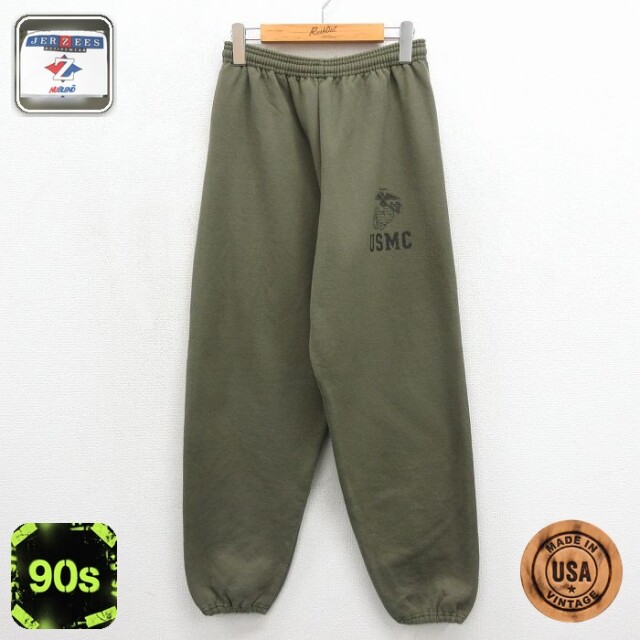 ジャージーズ 90s スウェットパンツ ミリタリー カーキ 実寸W31 | 古着