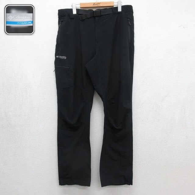 コロンビア ワンポイントロゴパンツ ブラック 実寸W37 | 古着