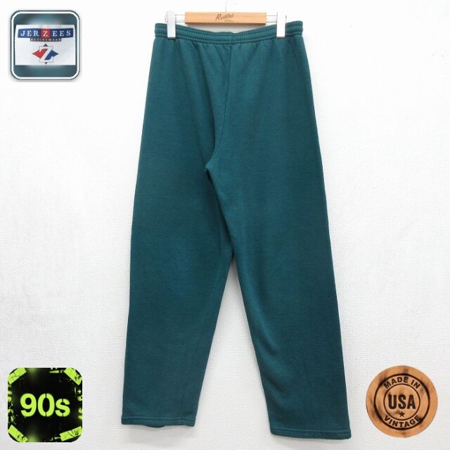90s スウェットパンツ グリーン 実寸W35 | 古着